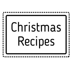 CHRISTMAS RECIPES stamp on white background