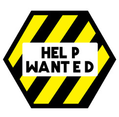 HELP WANTED stamp on white background