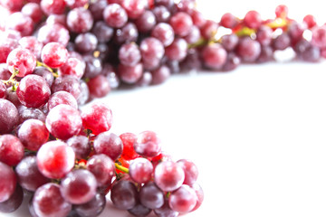 fresh red grape with water drop isolated