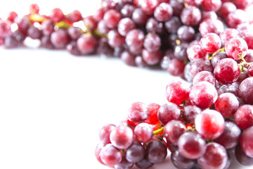 fresh red grape with water drop isolated