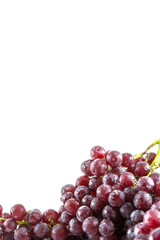 fresh red grape with water drop isolated