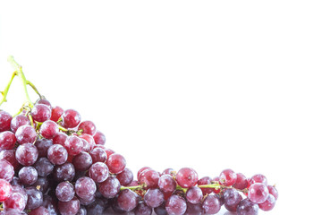 fresh red grape with water drop isolated