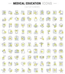 Set Vector Line Icons of Medical Education