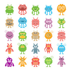 Obraz premium colorful monster character icons