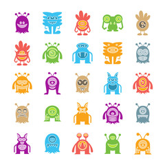 colorful monster character icons