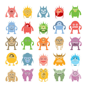 colorful monster character icons