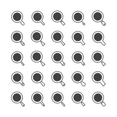 magnifier glass icons set