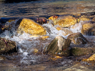 Stones in the cold mountain creek