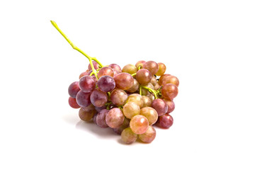 Bunch of red grapes isolated on white