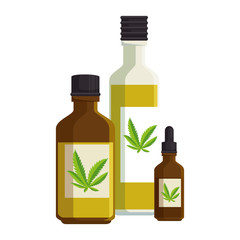 bottles with cannabis extract products