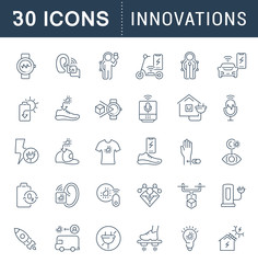 Set Vector Line Icons of Innovations