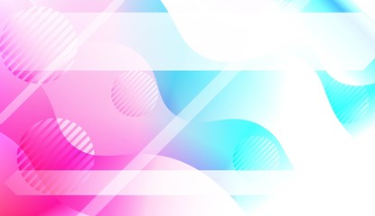 Template Landing Page With Wave Geometric Shape, Lines, Circle. For Design, Presentation, Business. Vector Illustration with Color Gradient.