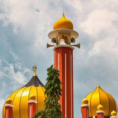 Golden mosque minaret