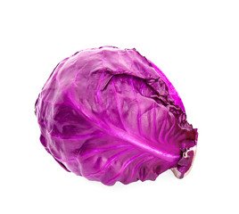 Purple cabbage isolated on white background