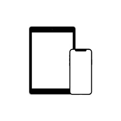 set of modern tablet and mobile phone  isolated