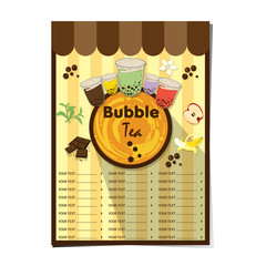 bubble tea menu graphic template