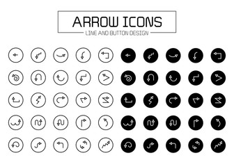 arrow line and button icons