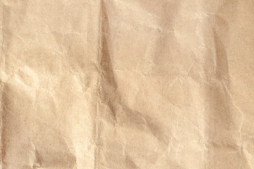 Brown crumpled paper texture background.