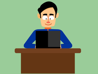 Businessman on the laptop