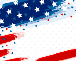 USA or american flag paintbrush banner on white background vector illustration