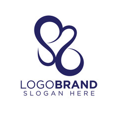 S Love Logo Line Vector