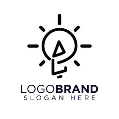 AL Initial Letter with creative bulb Logo vector