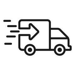 truck logistic - minimal line web icon. simple vector illustration. concept for infographic, website or app.
