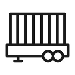 container on trailer - minimal line web icon. simple vector illustration. concept for infographic, website or app.
