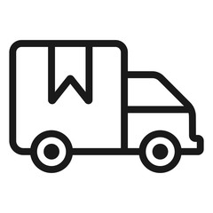 truck shipping - minimal line web icon. simple vector illustration. concept for infographic, website or app.