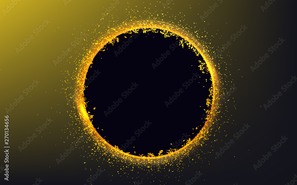 Aufkleber luxury background with a combination gold frame and golden glitters light line. abstract textured wi