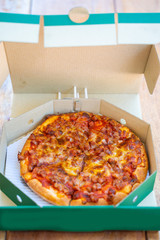 ham and bacon fluffy pizza take away