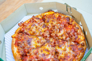 ham and bacon fluffy pizza take away