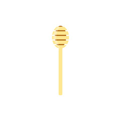 Vector honey dipper stick on white background.