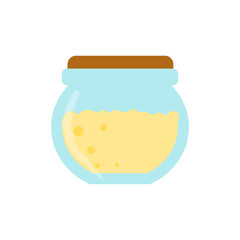 Vector honey jar icon on white background.