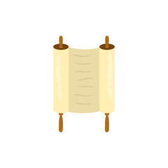 Vector jewish Torah icon on white background.