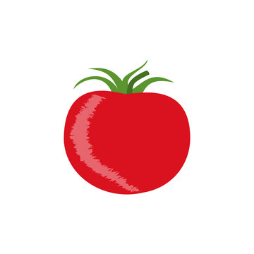 Vector tomato icon isolated on white background.