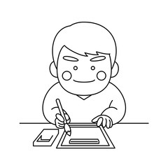 男性キャラクター習字