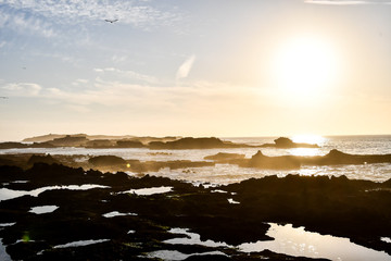 sunset over sea, photo as background