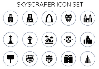 skyscraper icon set