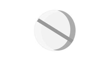 Beautiful medical white round pill capsule with medicine suture with vitamins antibiotics for the treatment of diseases pharmaceutical on a white background. Vector illustration