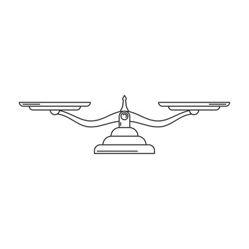 vintage scales simple icon outlines