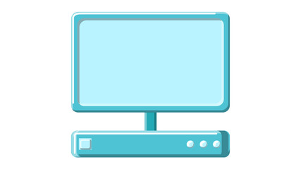 A beautiful medical computer with a digital monitor. A modern medical device for ultrasound imaging research on a white background. Vector illustration