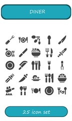 diner icon set