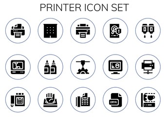 printer icon set