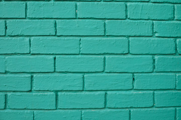 Turquoise painted bricks background
