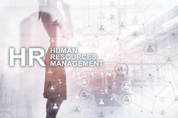 Human resource management, HR, Team Building and recruitment concept on blurred background.