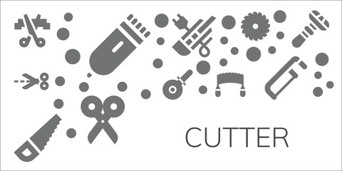 cutter icon set