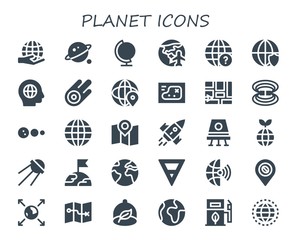 planet icon set