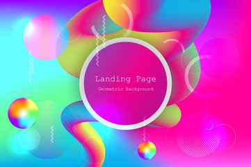 Liquid color background design with Fluid gradient shapes composition and Futuristic design landing page. Eps10