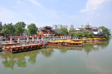 Nanjing Confucius Temple (Fuzi Miao) on the bank of Qinhuai River, Nanjing, Jiangsu Province, China. The Temple go back to AD 1034.